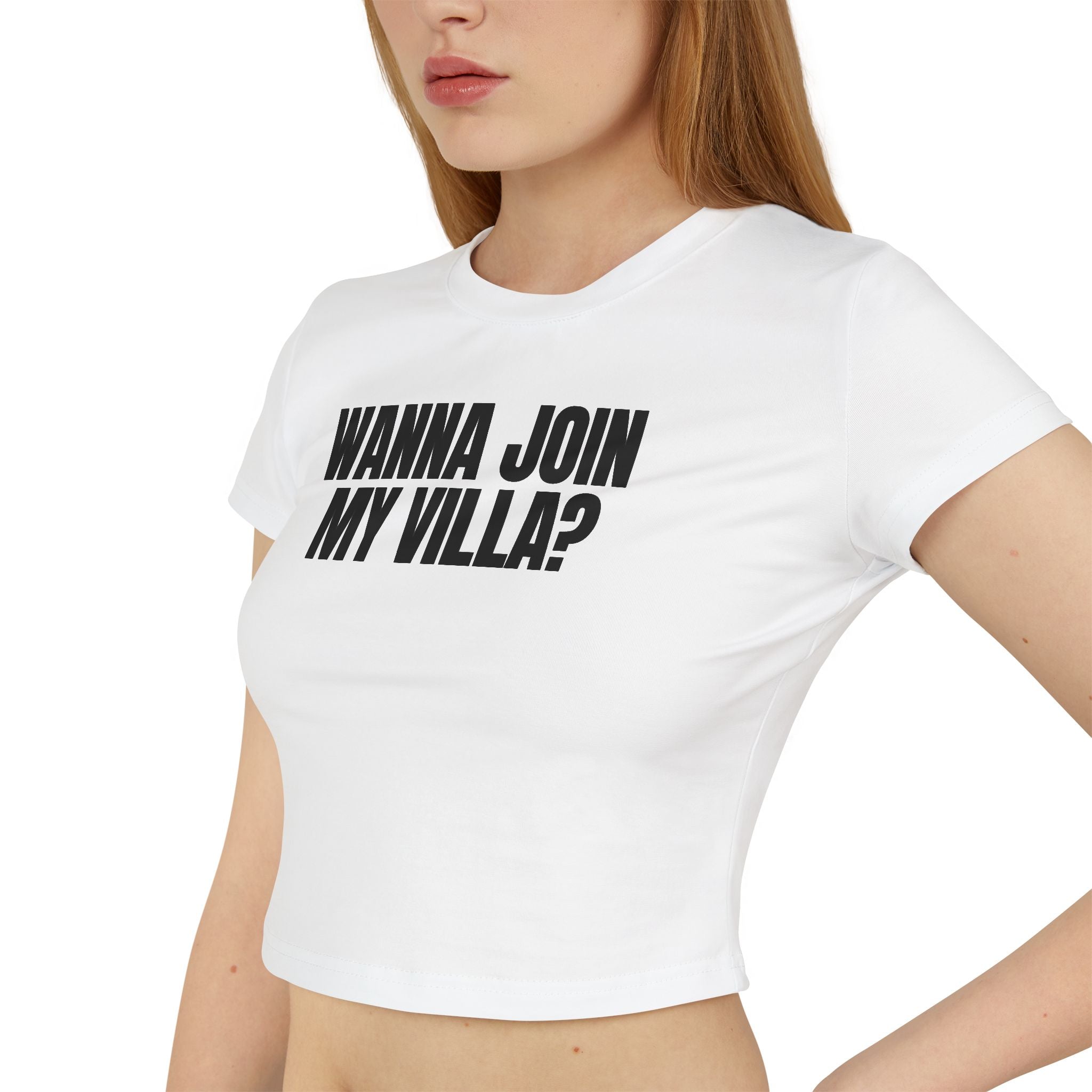 Crop Tee 100% Organic Cotton: Wanna Join My Villa?