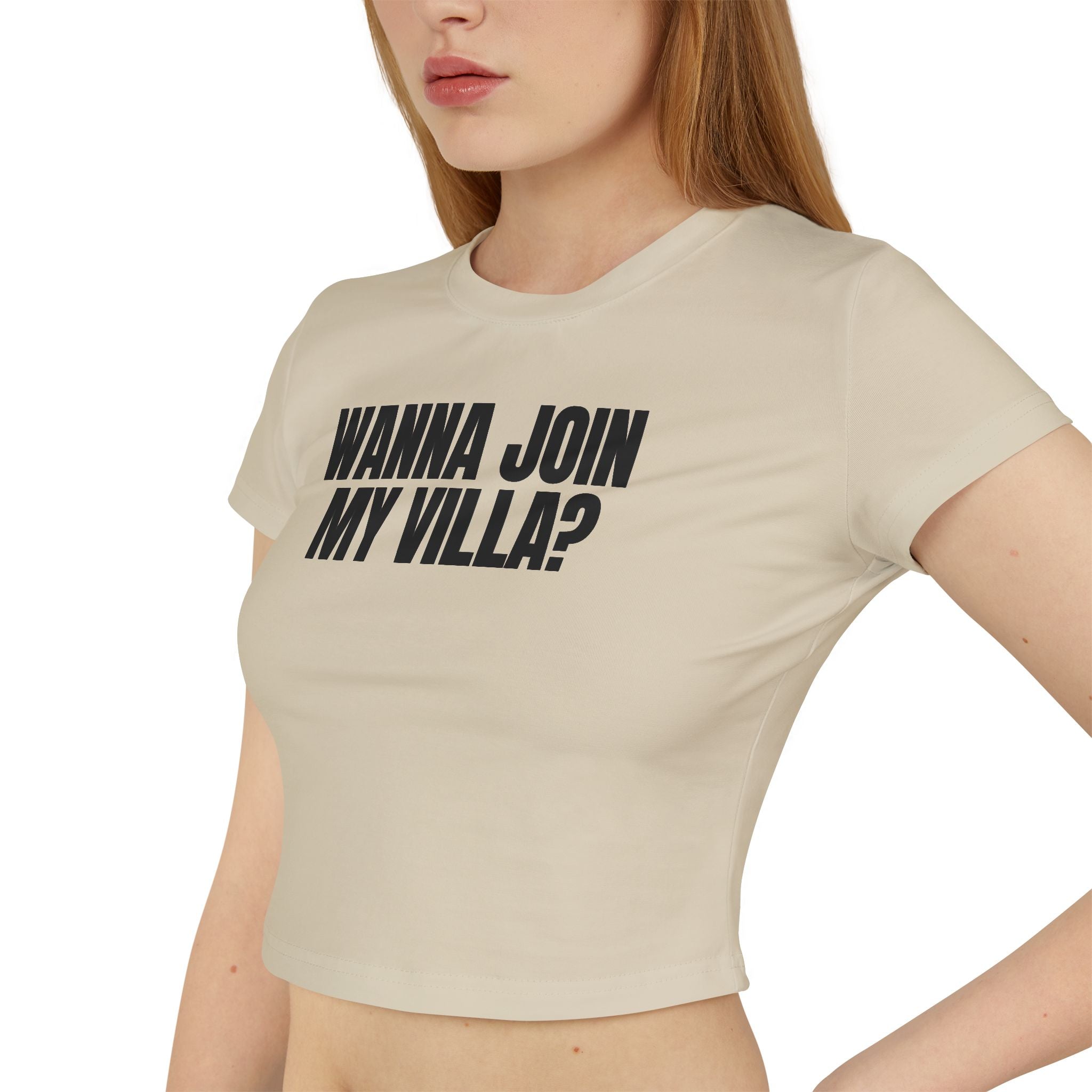 Crop Tee 100% Organic Cotton: Wanna Join My Villa?